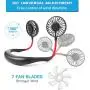 Mini USB Wiederaufladbarer Handfreier Halsventilator für Sportfans – Tragbar, Schreibtisch, Kopfhörer Design, Kleiner Persönlicher Luftstrom (Schwarz)