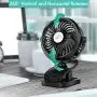 Vent de poche, Clip réglable pour portable, Mini ventilateur de bureau alimenté par batterie avec jusqu'à 11h d'autonomie, crochet d'accrochage, lumière LED, 3 vitesses, ventilateur USB réglable à 360° pour poussette, bureau, maison, tente, ouragan, urgen Vent de poche, Clip réglable pour portable, Mini ventilateur de bureau alimenté par batterie avec jusqu'à 11h d'autonomie, crochet d'accrochage, lumière LED, 3 vitesses, ventilateur USB réglable à 360° pour poussette, bureau, maison, tente, ouragan, urgen