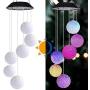 Jeopace Solar Wind Chimes,Crystal Ball Wind Chimes for Decoration Outdoor Indoor,Waterproof Wind Chime for Home/Party/Yard/Garden Decoration,Gifts for Mom,Wife, Grandma,Christmas(Crystal Ball)