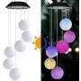 Solarmusik-Glocken, Kristallkugel-Glocken zur Dekoration für drinnen/draußen, wasserdichte Glocken für Zuhause/Party/Garten/Terrasse, Geschenke für Mama, Frau, Oma, Weihnachten (Kristallkugel)