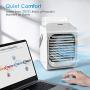 Portable Air Conditioner, Rechargeable Evaporative 90° Oscillating Air Cooler - 3 in 1 Mini USB Air Conditioner Fan, Sterilizer, Humidifier, Desktop Cooling Fan with 3 Speeds for Home Room Office