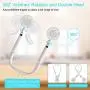 YND Portable Neck Fan Removable Neckband Fan 4000mAh Hand Free Mini Personal Fan with Dual Wind Head LCD Display USB Handheld Fan with 3 Level Air Flow for Outdoor Travel Sport(White)