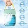 Portable Air Conditioner, Evaporative Air Cooler Fan with 3 Adjustable Wind Speeds, 3 Spray Modes, 7 Colors LED Light, Small Portable Air Conditioner for Home, Office, Room, Car