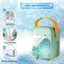 Portable Air Cooler, Mini Handle Evaporative Personal Rechargeable Air Conditioner, 3 Fan Speed, Desktop Cooling Fan for Room, Home, Office, Dorm Sterilizer, Humidifier & Purifier