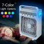 Portable Air Conditioner Fan, Mini Evaporative Air Cooler with 7 Colors LED Light, 1/2/3 H Timer, 3 Wind Speeds and 3 Spray Modes for Office, Home, Dorm, Travel(White)