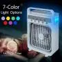 Ventilateur Pompe à Air Portable, Mini Rafraîchisseur Evaporatif avec Lumière LED 7 Couleurs, Minuterie 1/2/3h, 3 Vitesse et 3 Modes de Pulvérisation pour Bureau, Maison, Dortoir, Voyage (Blanc) Ventilateur Pompe à Air Portable, Mini Rafraîchisseur Evaporatif avec Lumière LED 7 Couleurs, Minuterie 1/2/3h, 3 Vitesse et 3 Modes de Pulvérisation pour Bureau, Maison, Dortoir, Voyage (Blanc)