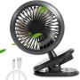 2021 Newest-USB Rechargeable Desk Fan,5000mAh;3 Speeds;360° Rotation Clip-on Portable Cordless Mini Fans with for Cooling Working Sleeping,Quiet Electric Fan for Personal Car Stroller Office (Black)