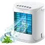 Climatiseur Portable, Nanssigy Mini Ventilateur Rafraîchissant Oscillateur, Purificateur d'Air à Brume Évaporative, Circulateur d'Air, Idéal pour Chambre, Bureau, Petite Pièce (Blanc)