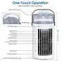 Tragbarer Luftkühler mit Ventilator, QVCQ Persönlicher Verdunstungskühler mit 3-Stufen-Ventilator, Leiser Kleiner Luftkühler-Schreibtisch-Kühler mit Luftbefeuchter/Nachtlicht/Typ-C für Raum/Heim/Büro/Draußen