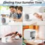 Portable Air Conditioner, Desktop Rechargeable Evaporative Air Cooler and Humidifier with 3 Speeds, Cordless Personal Mini Air Conditioner Fan for Car, Room, Office
