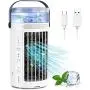 Ventilateur de climatisation portable, MAXROCK Mini Rafraîchisseur d'air Personnel, 3 Vitesses Super Silencieux, Ventilateur de Refroidissement de Bureau, Rafraîchisseur d'air Humidificateur avec Lumière LED de 7 Couleurs pour Petite Pièce Bureau Camping Ventilateur de climatisation portable, MAXROCK Mini Rafraîchisseur d'air Personnel, 3 Vitesses Super Silencieux, Ventilateur de Refroidissement de Bureau, Rafraîchisseur d'air Humidificateur avec Lumière LED de 7 Couleurs pour Petite Pièce Bureau Camping