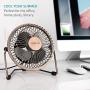 OPOLAR 4 Inch USB Small Desk Fan, Ultra-Quiet Design, with 360 Rotation, 3.8 ft Cable, Portable Cooling for Home & Office,Brown