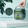 Climatiseur Portable, Petit Ventilateur de Bureau Alimenté par Batterie avec Poignée, Rafraîchisseur Personnel Sans Fil avec 3 Vitesse pour Petite Pièce Bureau Domicile et Extérieur (Blanc)