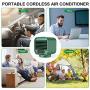 Portable Air Conditioner Fan, Water-Cooled Air Conditioner Mini Desk Fan, 3 Speeds Modes Humidifier Misting Cooling Fan for Personal Space Home, Office, Bedroom, Kitchen, Dorm, Car, Camping Tent