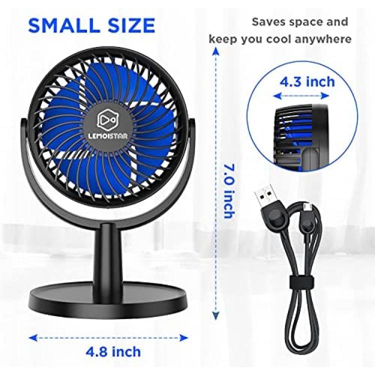  LEMOISTAR Car Fan, Battery Operated USB Car Fan, 4