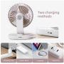 USB Mini Desk Fan,Portable Oscillating Fan with 4 Speeds,6.5-inch Adjustable Quiet Table Fan,Rechargeable Battery Operated Personal Fan for Home Office Bedroom Desktop Table