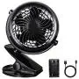 Vent Clip USB 5V, Petit Ventilateur de Bureau Portable, pour Bureau, Extérieur, Voiture, Pousse Bébé (Noir)