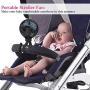 Mini Baby Stroller Fan, Handheld Personal Portable Fan with Flexible Tripod for Stroller Student Bed Desk Bike Crib Car Rides, USB or Battery Powered, Safe Quiet and Long Lasting Charge (Black)