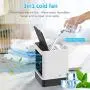 Climatiseur Portable, Ventilateur Rafraîchissant Personnel, Mini Climatiseur avec Alimentation pour Petite Pièce, Bureau, Chambre, Ventilateur Rafraîchissant Evaporatif, 3 Vitesse