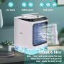 Portable Air Conditioner, Evaporative Air Conditioner Fan, Super Quiet Desk Cooler Fan, Personal Mini Air Cooler with 3 Speeds Colorful LED Light for Home Office Room