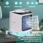 Portable Air Conditioner, Evaporative Air Conditioner Fan, Super Quiet Desk Cooler Fan, Personal Mini Air Cooler with 3 Speeds Colorful LED Light for Home Office Room