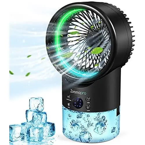 Tragbarer Luftkühler, persönlicher Raumverdampfer-Ventilator mit 3 Geschwindigkeiten, 7 Farben, persönlicher Luftkühler für Zuhause, Büro und Raum.