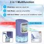 Personal Air Cooler, Portable Air Conditioner Fan, Small Space Evaporative Air Cooler with Timing, 3 Speeds Quiet Humidifier Misting Fan, Desktop Cooling Fan for Room, Home, Office, Dorm