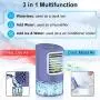 Personal Air Cooler, Portable Air Conditioner Fan, Small Space Evaporative Air Cooler with Timing, 3 Speeds Quiet Humidifier Misting Fan, Desktop Cooling Fan for Room, Home, Office, Dorm