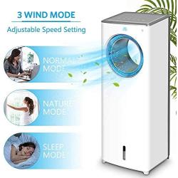 Evaporative Air Cooler-3-in-1 Portable Air Cooling Fan, Instant Cool & Humidify with 3 Speeds, No Noise Tower Fan, No Dust, 3 Modes, 8H Timer, Bladeless Fan for Large Room Office