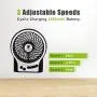 LETTON Portable Mini USB Fan Rechargeable Battery with 3 Speed LED Light for Home-Black LETTON Portable Mini USB Fan Rechargeable Battery with 3 Speed LED Light for Home-Black