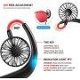Portable Neck Fan Hand Free Personal Mini Fans USB neck hang fan, 360 Degree Free Rotation personal cooling fan handheld portable fans,Wearable neck fan Suitable for Traveling ,Sports, Office(Black)