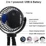 Portable Fan For Baby Stroller - Used as power bank ,50H 12000mAh Mini Cooling Small Bed Fan ,USB Rechargeable,Battery Operated Fan With Flexible Tripod, Fans Clip On Stroller/Car Seat/Bike(Black)