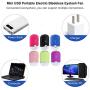 Yimart Personal Fans USB Mini Fans Eyelash Fans Dryer Fans Portable Rechargeable Electric Bladeless USB Mini Air Conditioning Refrigeration Blower Dryer Fan For Eyelash Extension (Blue)