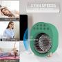 Portable Air Conditioner Fan, Small Desktop Air Cooler Fan, USB Powered Portable Personal Air Cooler , 3 speed with night light ,suitable for Home Office Bedroom (GREEN)