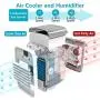 SENNILOX Tragbarer Luftkühler, Persönlicher Luftstromlüfter, Mini Evaporative Luftbefeuchter mit 120° Schwenkköpfe und Temperaturobseration für Zuhause, Büro und Schlafzimmer