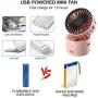 Portable Mini Fan Personal Small Handheld Fan USB Rechargeable Battery Operated Hand Neck Desk Fan, 3 Speed Multi-Purpose Small Pocket Fans for Girls Boys Women Gift Outdoor Travel Office