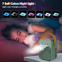 Portable Air Conditioner, Evaporative Air Cooler Fan with 3 Adjustable Wind Speeds, 3 Spray Modes, 7 Colors LED Light, Small Portable Air Conditioner for Home, Office, Room, Car