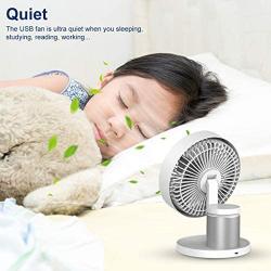 USB Table Fans Oscillation Desktop Fan 3 Speed 60° Oscillating Quiet Small Desk Fan Summer Cooling Fan for Bedroom Office Home Camping