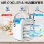 Climatiseur Portable | LISOPO Refroidisseur Evaporatif Rechargeable avec Humidificateur d'Air et Fonction de Filtration & Lumière Nocturne 7 Couleurs | Mini Climatiseur de Bureau Personnel pour Chambre Bureau Maison