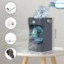 Tragbarer Luftkühler Mini Persönlicher Cooler Ventilator mit 120° Automatischer Oscillation, Wiederaufladbar, 3 Windstärken, 7 Farben Nachtlicht Luftkühler Nebel Luftbefeuchter mit Griff für Büro/Raum/Dorm/Outdoor