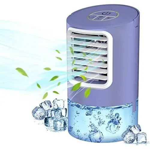 Portable Air Conditioner Fan, Evaporative Air Cooler, 3-in-1 Portable Air Cooler, 3 Speeds & 2/4H Timer Cooling Fan Portable for Home, Office, Bedroom, Travel(Purple) Portable Air Conditioner Fan, Evaporative Air Cooler, 3-in-1 Portable Air Cooler, 3 Speeds & 2/4H Timer Cooling Fan Portable for Home, Office, Bedroom, Travel(Purple)
