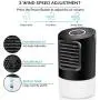 Tragbarer Luftkühler, KUOTE Mini Verdunstungskühler, Persönlicher Raum-Kühler, Leiser Schreibtisch-Ventilator mit Nebel-Funktion für Kleine Räume, Schlafzimmer, Büro (Zylinder-Schwarz)