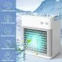 Climatiseur Portable, Ventilateur Rafraîchissant Personnel, Mini Climatiseur Rechargeable 2000 mAh, Ventilateur Rafraîchissant Evaporatif, 3 Vitesse, Lumière Nocturne RVB 7 Couleurs pour Maison, Bureau et Pièce Blanche Climatiseur Portable, Ventilateur Rafraîchissant Personnel, Mini Climatiseur Rechargeable 2000 mAh, Ventilateur Rafraîchissant Evaporatif, 3 Vitesse, Lumière Nocturne RVB 7 Couleurs pour Maison, Bureau et Pièce Blanche
