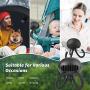 Stroller Fan Portable Bladeless Fan ​Mini Handheld Fan with Flexible Tripod Clip on Stroller Fan 3 Speeds Rechargeable Battery Operated Fan for Stroller, car Seat, Crib, Bike and Desktop (Black)