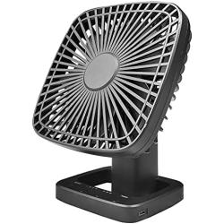 Eleventree Personal Mini Fans,Rechargeable Portable Quiet Fan with timer, Cordless Fan with 4 Speeds Battery for Home Office Bedroom Travel Hiking--Black (4000mAh)