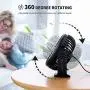 SmartDevil Kleiner USB Schreibtischventilator, 3 Geschwindigkeiten, Tragbarer Klemm-Schreibtischventilator mit Klemmfunktion, Dual 360° Einstellung, leise Betriebsbereitschaft, für Zuhause, Büro, Auto, Outdoor, Reisen (Schwarz)