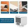 Portable Air Conditioner, Desktop Rechargeable Evaporative Air Cooler and Humidifier with 3 Speeds, Cordless Personal Mini Air Conditioner Fan for Car, Room, Office