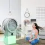 Tragbarer Kühl-Luftbefeuchter für Schreibtisch, Kleine Persönliche Klimaanlage mit 500ml Wasserbehälter, Leiser Nebelventilator mit 3 Kühlstufen und 7 LED Nachtlicht für Zuhause Schlafzimmer kleines Zimmer Studentenwohnheim Büro Schreibtisch