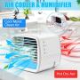 Portable Air Conditioner Fan,Personal Evaporative Air Cooler,Quiet USB Mini Desk Cooling Fan Air Humidifier Misting Fan-3 Speeds,7-Color LED Light,480ML Water Tank For Room Home Office Outdoor Camping