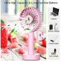 2021 Upgraded Small Desk Mini Fan with Battery Rechargeable, Portable Handheld Personal USB Fan with 3 Speed Strong Wind for Outdoor Activity, Home, Office, Eyelash Fan for Make up (White)